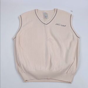 Vintage Retro Penn State PSU Gear For Sports Cream V-Neck Sweater Vest Large